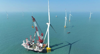 20兆瓦海上風(fēng)電機組成功並網(wǎng)發(fā)電